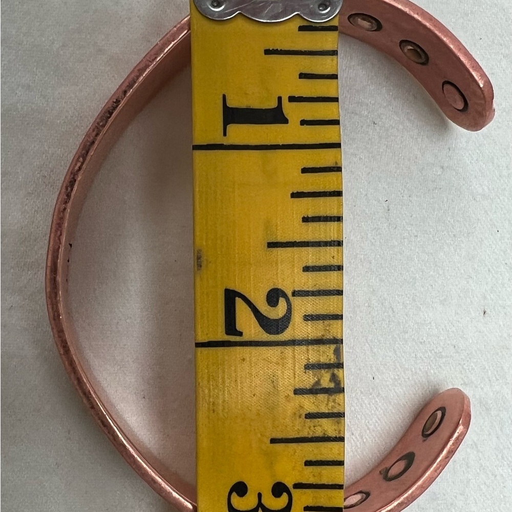 Copper Native American Wave Pattern Bangle Cuff B… - image 3